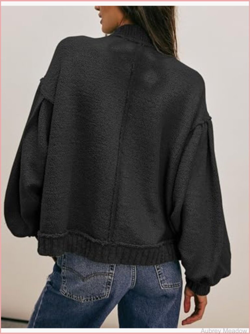 Women's Loose Fit Ribbed Knit Shacket with Pockets - Picture 2 of 4